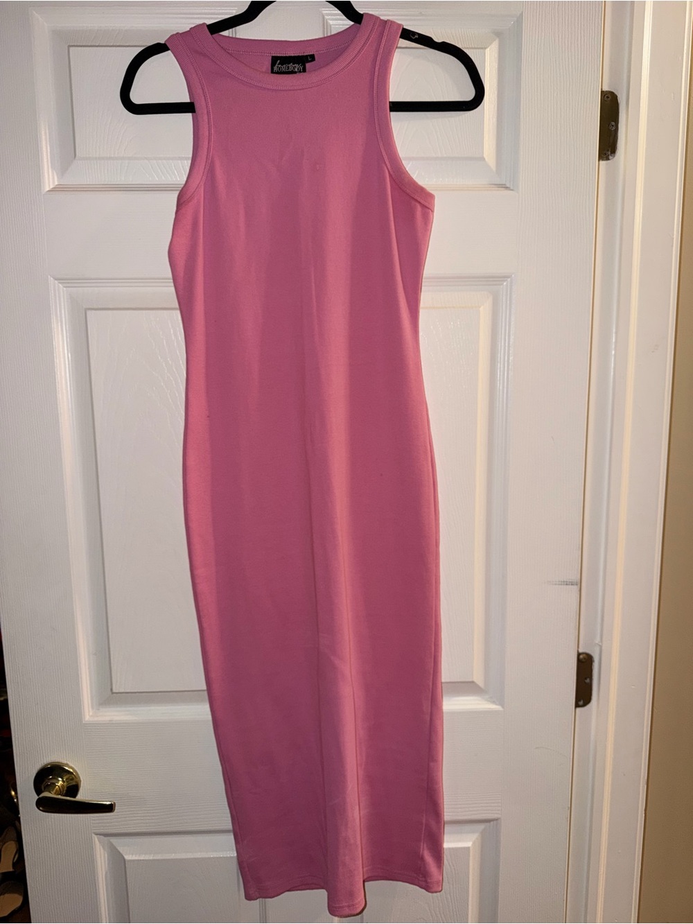 Fancy Homebody Sleeveless Pink Midi Bodycon Dress